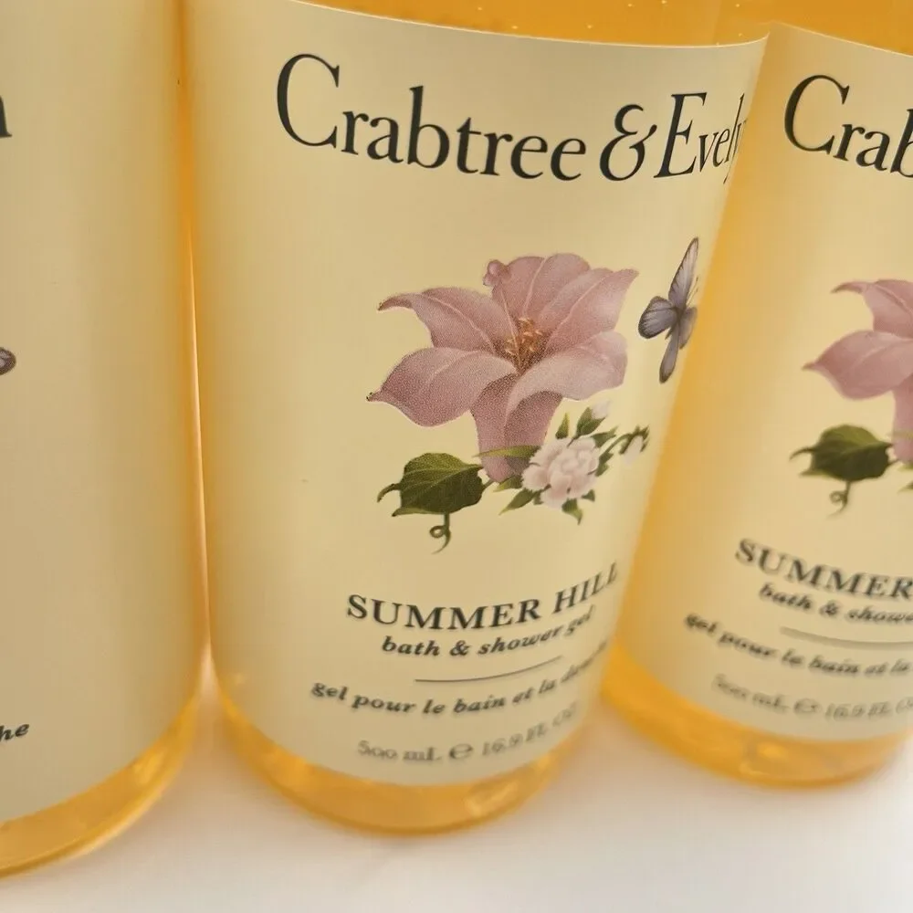Crabtree & Evelyn Summer Hill Bath & Shower Gel 16.9 fl oz Lot of 3 ~New~